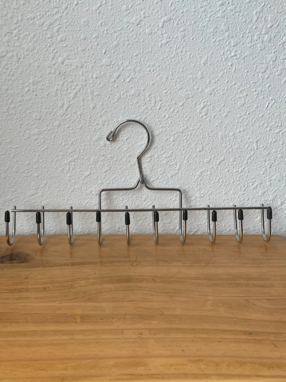 Metal Chrome Tie Belt Hanger 10 Hook Closet Organizer Rubber Tips Swivel Hook